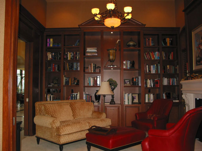Family room bookshelves