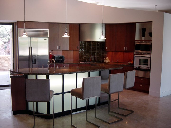 Contemporary kitchen with an island of light