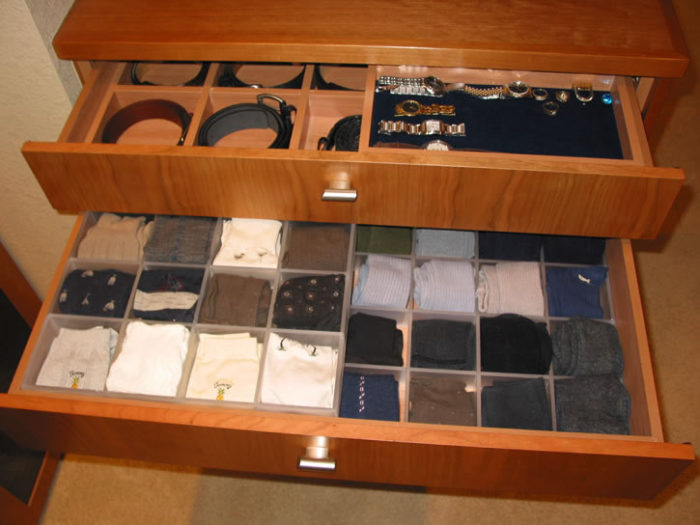 Belt, jewelry and sock drawers
