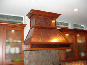 Cherry and copper metal hood